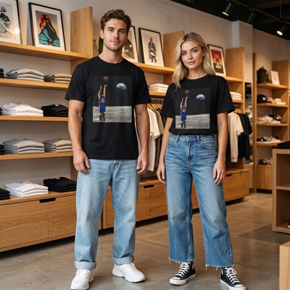 5 Stephen Curry Shooting From the Moon Shirt