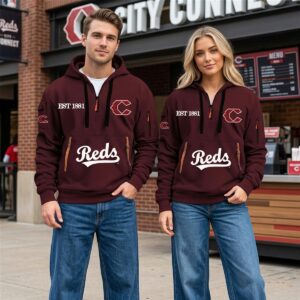 0 2026 Cincinnati Reds EST 1881 Quarter Zip Hoodie