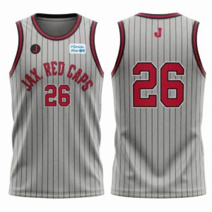 2026 Jacksonville Jumbo Shrimp Retro Red Caps Basketball Jersey Giveaway 1