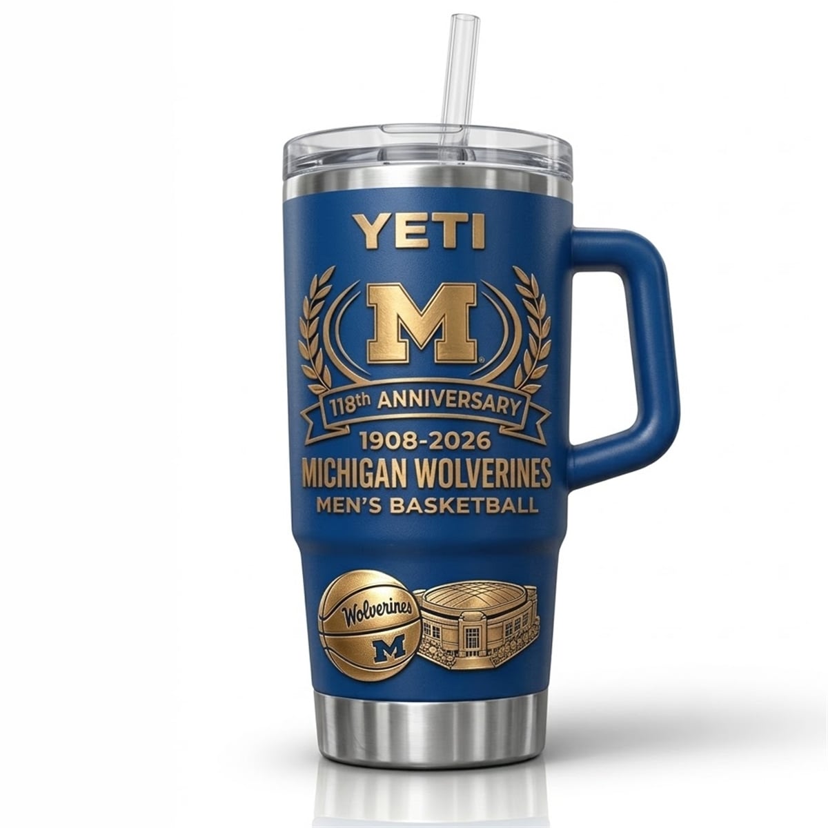 Michigan Wolverines Men's Basketball 118Th Anniversary 1908 2026 Tumbler 1 Michigan Wolverines Mens Basketball 118Th Anniversary 1908 2026 Tumbler 1