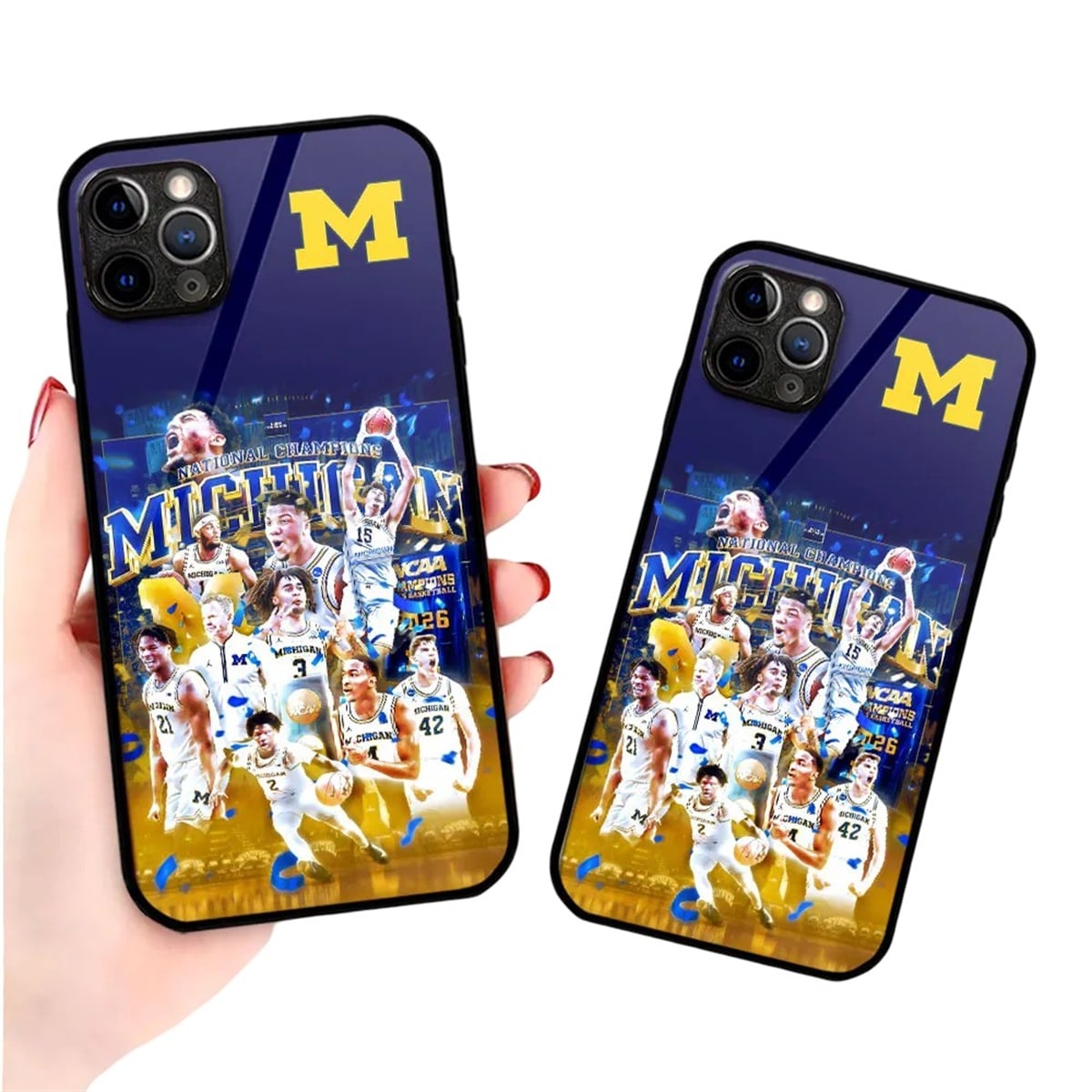 Michigan Wolverines Men's Basketball National Champions 2026 Phone Case Michigan Wolverines Men's Basketball National Champions 2026 Phone Case