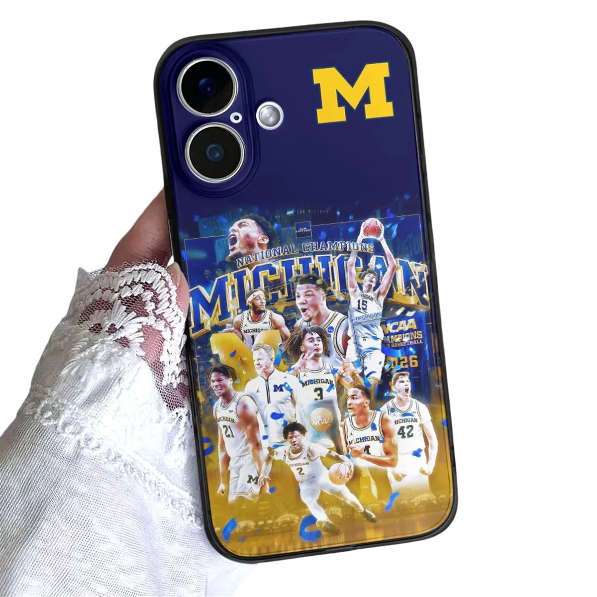 Michigan Wolverines Men's Basketball National Champions 2026 Phone Case 2 Michigan Wolverines Mens Basketball National Champions 2026 Phone Case 2