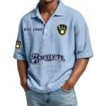 Milwaukee Brewers EST 1969 Waffle Polo Shirt