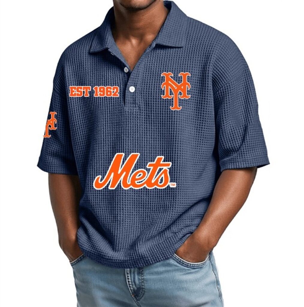 New York Mets EST 1962 Waffle Polo Shirt 1