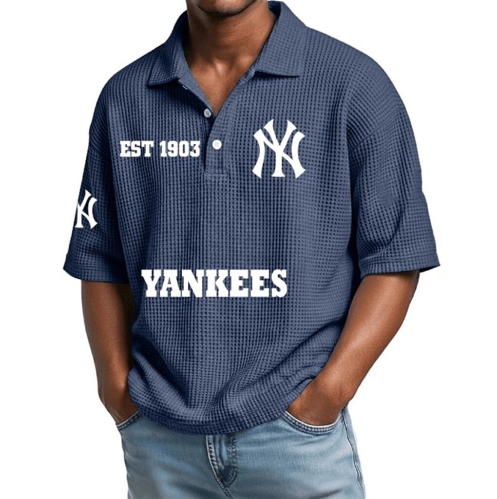 New York Yankees EST 1903 Waffle Polo Shirt 1