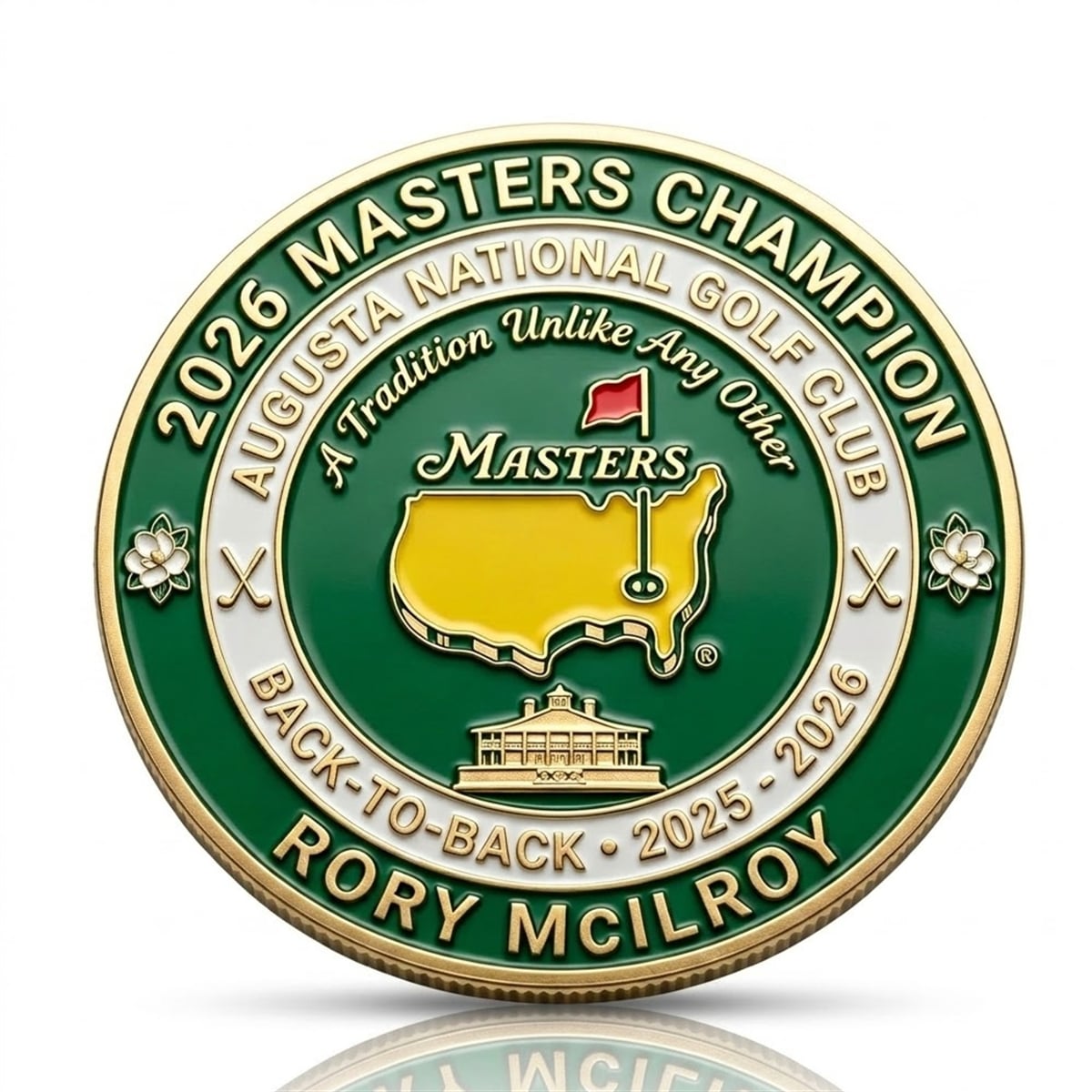 Rory McIlroy Masters Back To Back 2025 2026 Champion Challenge Coin 2 Rory McIlroy Masters Back To Back 2025 2026 Champion Challenge Coin 2