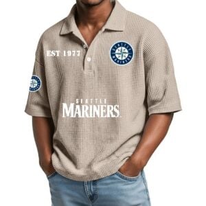 Seattle Mariners EST 1977 Waffle Polo Shirt 1