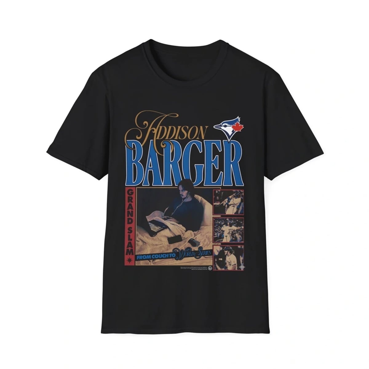 Toronto Blue Jays Addison Barger Couch T-Shirt Giveaway Night 2026 Giveaway 1 Toronto Blue Jays Addison Barger Couch T Shirt Giveaway Night 2026 Giveaway 1