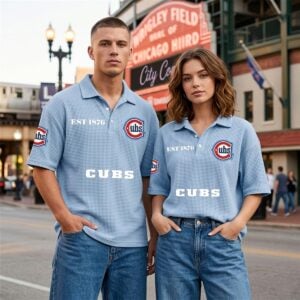 0 2026 Chicago Cubs EST 1876 Waffle Polo Shirt