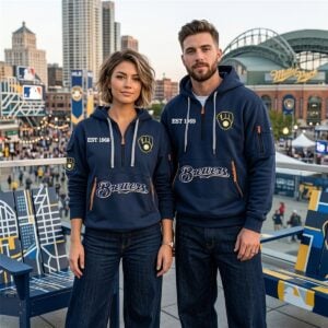 0 2026 Milwaukee Brewers EST 1969 Quarter Zip Hoodie