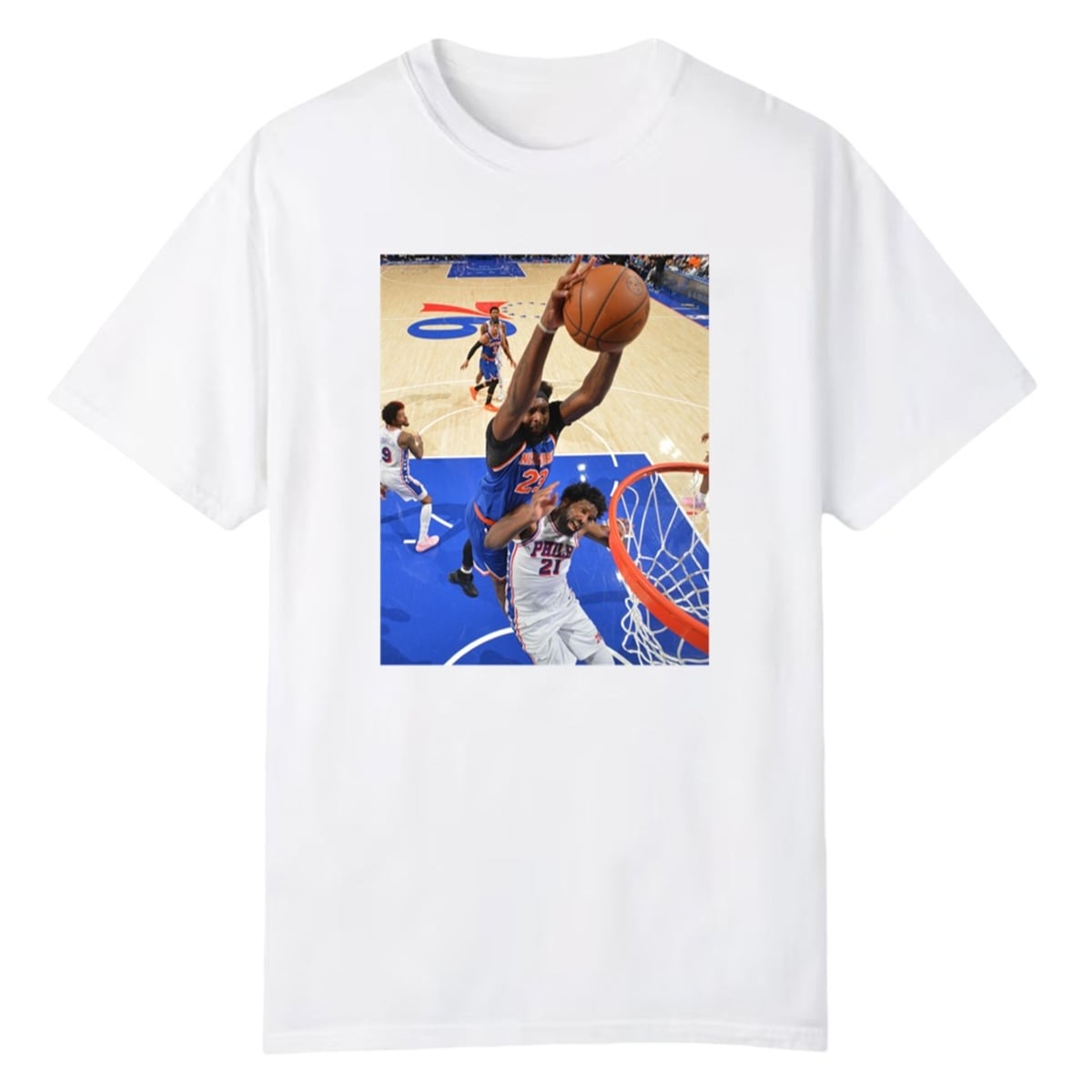 1 Joel Embiid Mitchell Robinson Dunking Shirt 1
