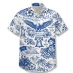 2026 America 250th Anniversary Toile De Jouy Style Patriotic Haiwaiian Shirt