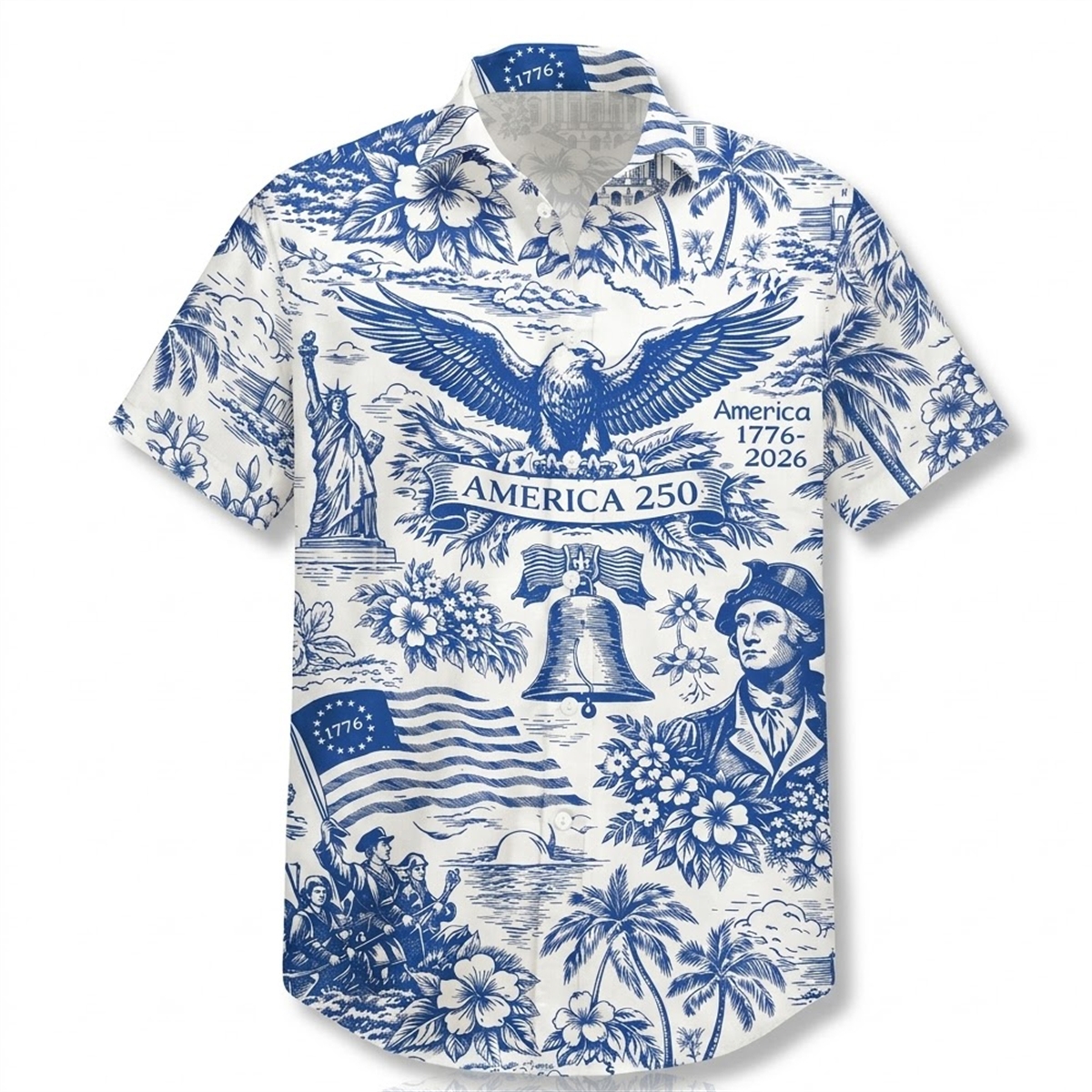 2026 America 250th Anniversary Toile De Jouy Style Patriotic Haiwaiian Shirt 1 2026 America 250th Anniversary Toile De Jouy Style Patriotic Haiwaiian Shirt 0