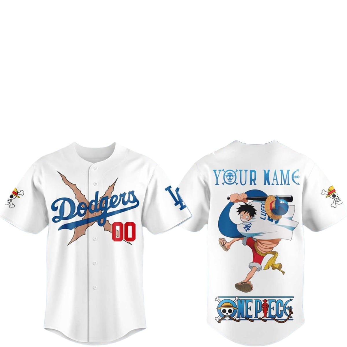 2026 Dodgers One Piece Night Luffy Scar Jersey 1 2026 Dodgers One Piece Night Luffy Scar Jersey 0