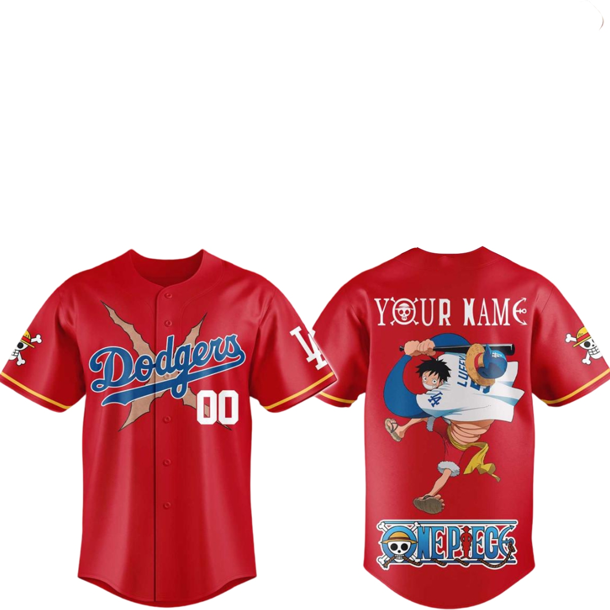 2026 Dodgers One Piece Night Luffy Scar Jersey 2 2026 Dodgers One Piece Night Luffy Scar Jersey 1