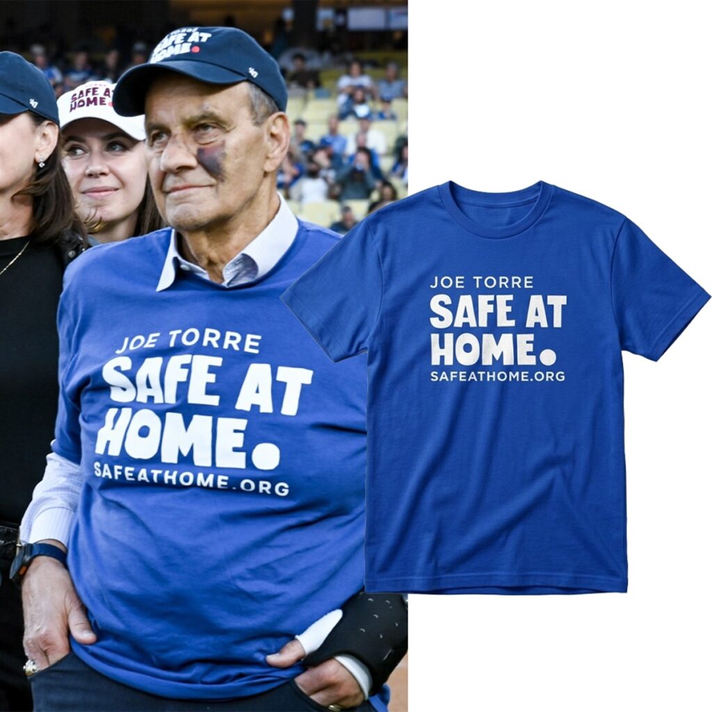 2026 LA Dodgers Joe Torre Safe At Home Shirt 0