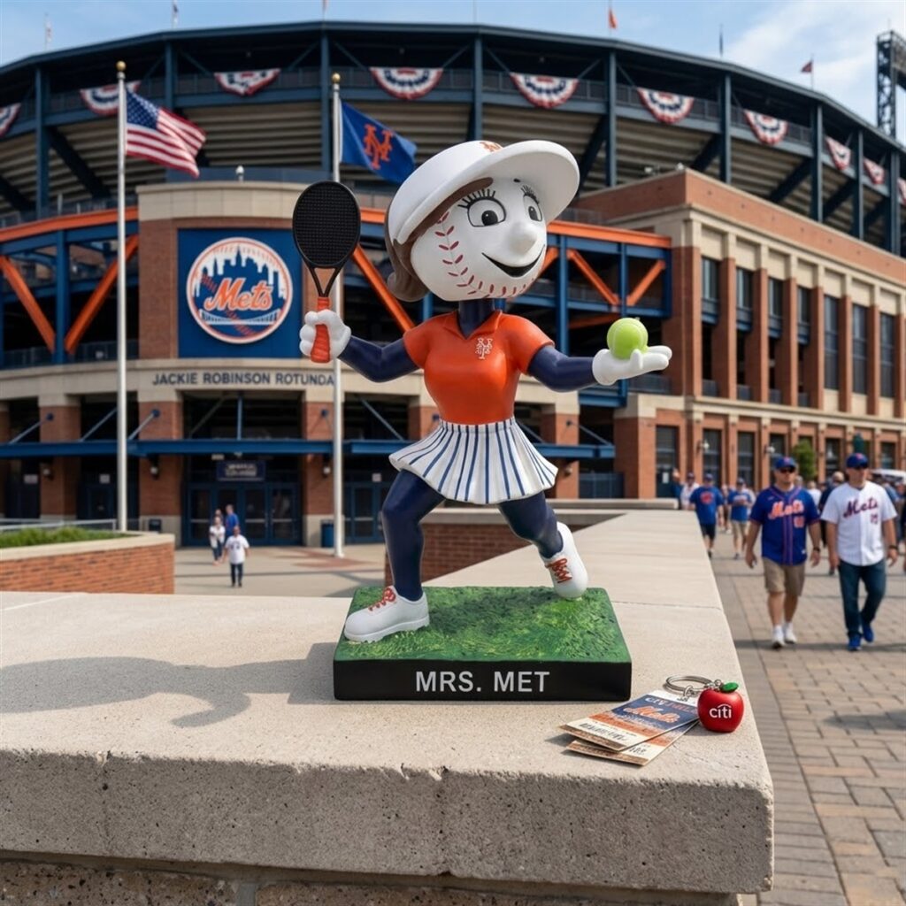 2026 NY Mets Mrs Met Tennis Bobblehead Giveaway 0