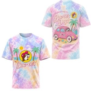 2026 Bucees Days Pastel Beach Road Trip Tie dye Shirt 0