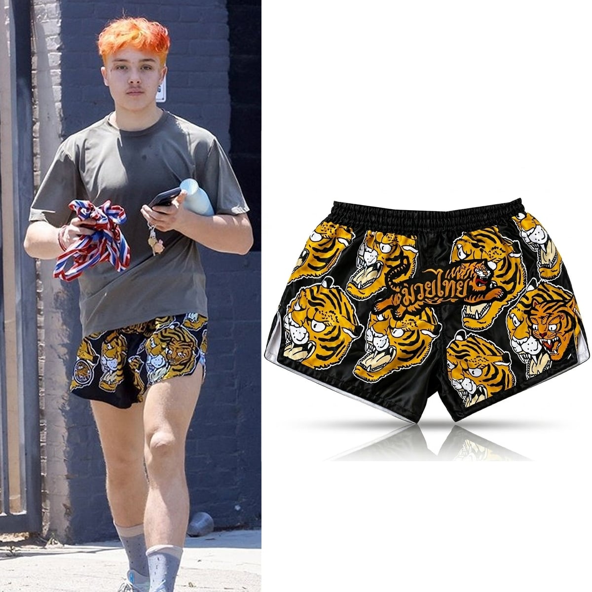 Brad Pitt Angelina Jolies Son Tigers Short 7 Brad Pitt Angelina Jolies Son Tigers Shorts