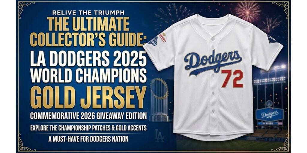 LA Dodgers 2025 World Champions Gold Jersey 2026 Giveaway