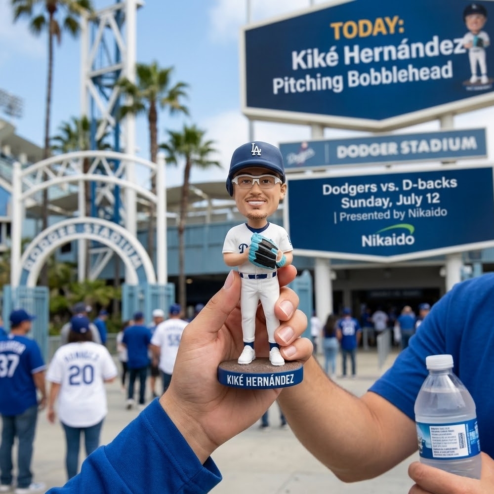 LA Dodgers Kike Hernandez Pitching Bobblehead 2026 Giveaway 2 LA Dodgers Kike Hernandez Pitching Bobblehead 2026 Giveaway 2