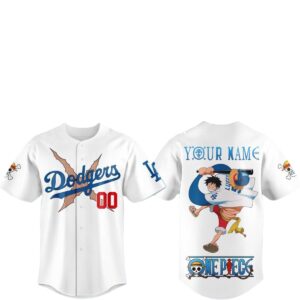 2026 Dodgers One Piece Night Luffy Scar Jersey 0