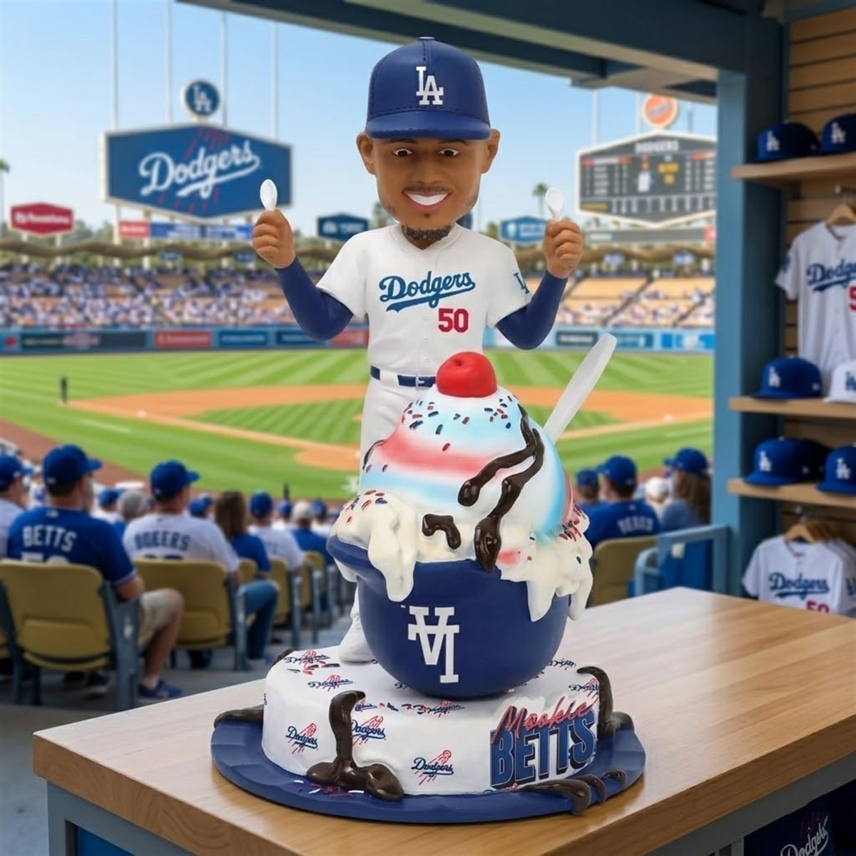2026 LA Dodgers Mookie Betts Ice Cream Helmet Bobblehead 2 2026 LA Dodgers Mookie Betts Ice Cream Helmet Bobblehead 2