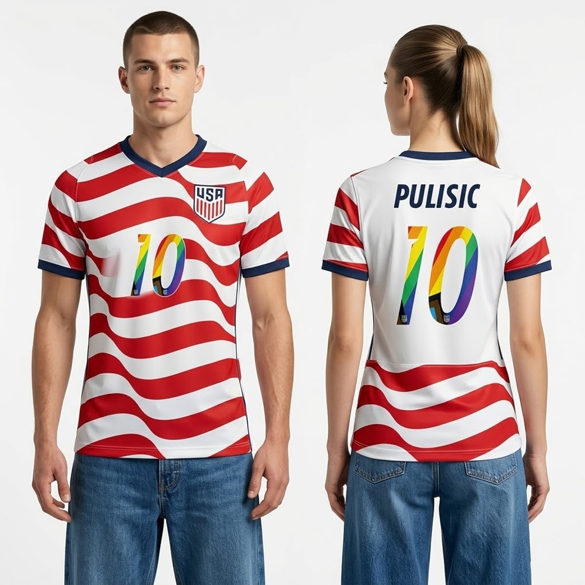 2026 USA Puliisic USMNT Pride Soccer Jersey 2 2026 USA Puliisic USMNT Pride Soccer Jersey 2