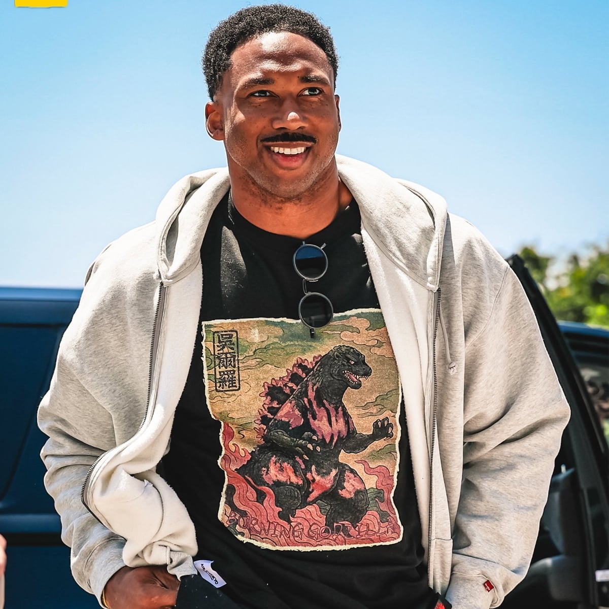 7 2026 LA Rams Myles Garrett Godzilla Shirt