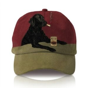 Smoking Cool Black Dog With Cigarette And Whiskey Hat 1
