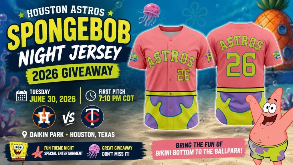How to Get 2026 Houston Astros SpongeBob Night Jersey Giveaway