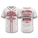 Oklahoma Baseball 2026 National Champions Wooden Bat Diamond Sooners Jersey