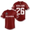 Oklahoma Baseball National Champions 2026 College World Series Jersey 5 Oklahoma Baseball National Champions 2026 College World Series Jersey 1