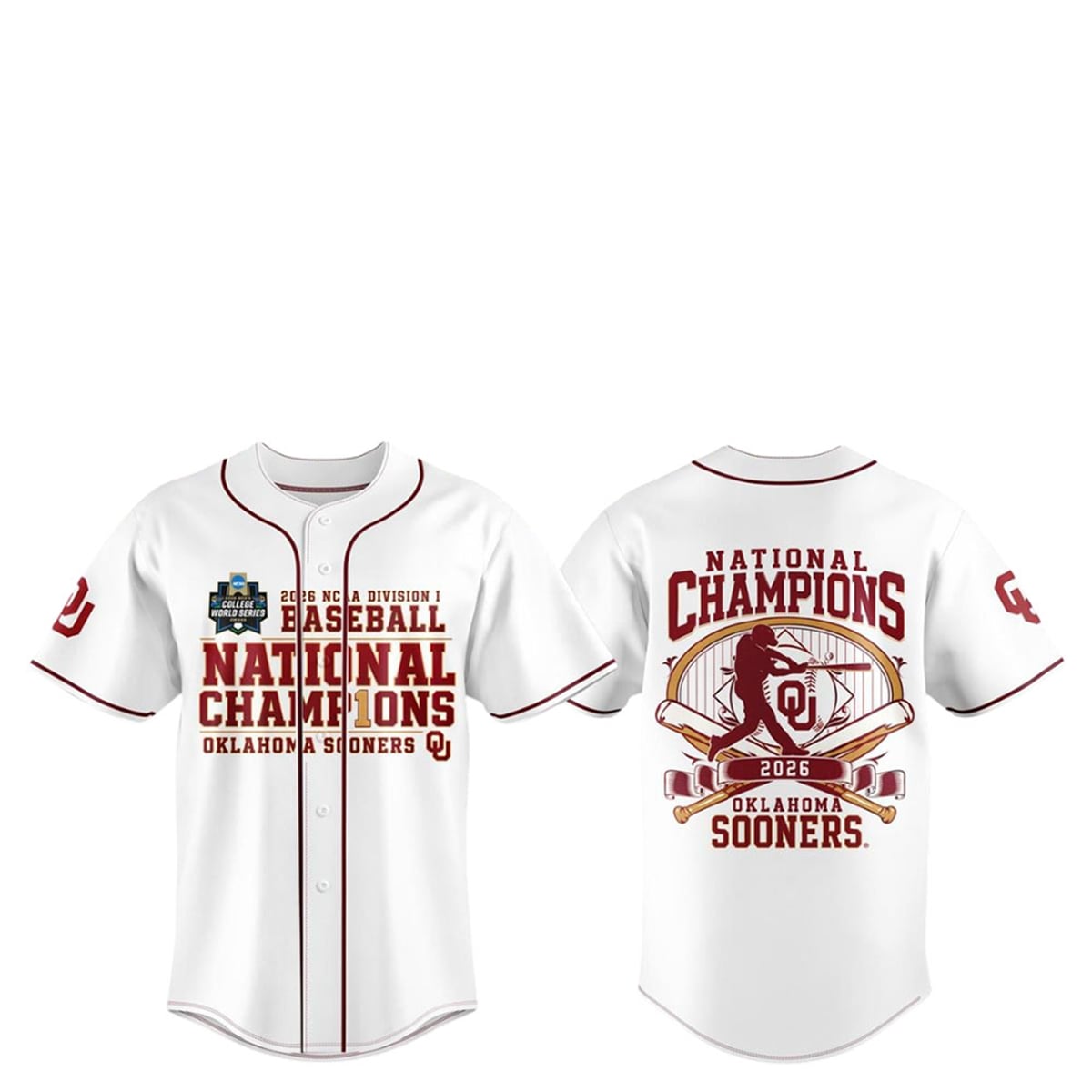 Oklahoma Sooners 2026 Baseball National Champions Jersey 1 Oklahoma Sooners 2026 Baseball National Champions Jersey 1