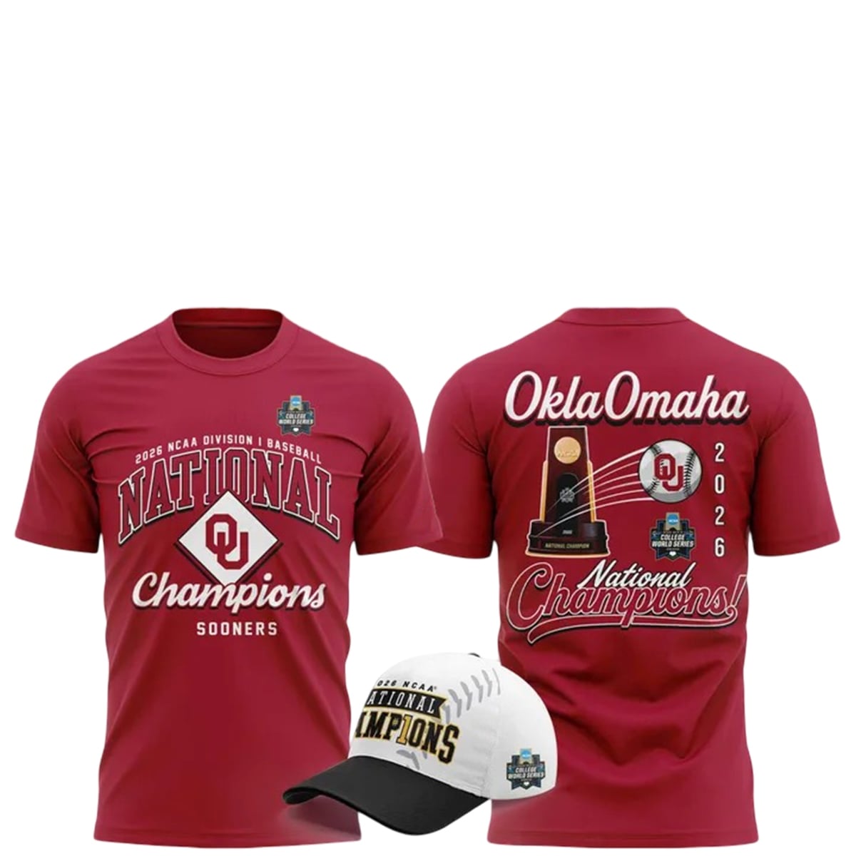 Oklahoma Sooners Crimson 2026 Baseball National Champions OklaOmaha Shirt 2 Oklahoma Sooners Crimson 2026 Baseball National Champions Shirt 2