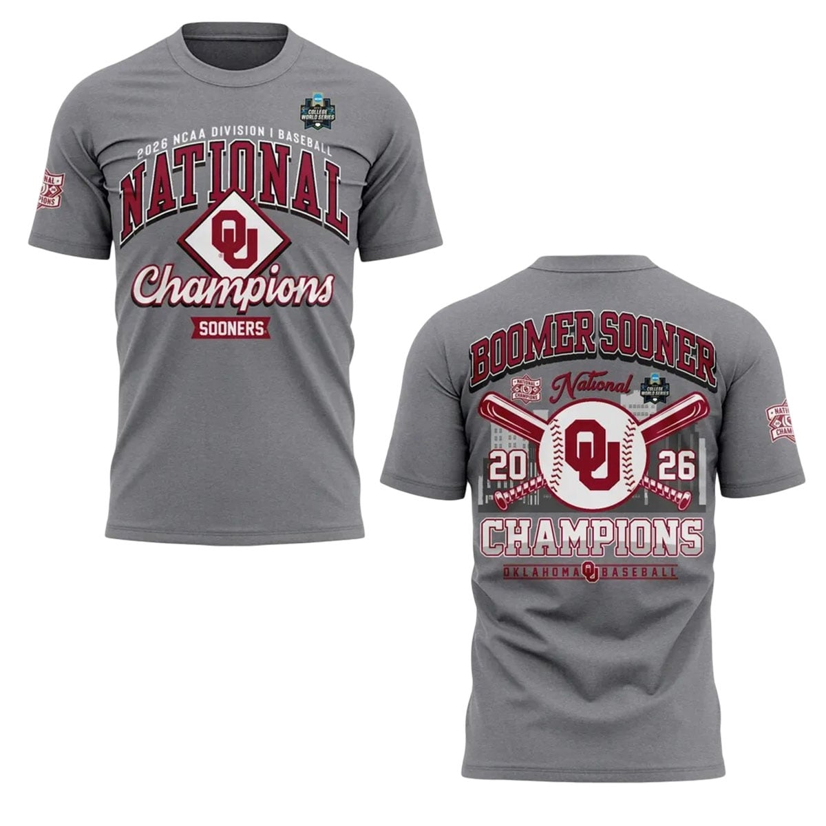 Sooners 2026 Baseball Men's College World Series Champions Shirt 1 Sooners 2026 Baseball Mens College World Series Champions Shirt 1