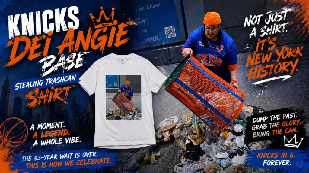 Where to Buy This Knicks Dei Angie Base Stealing Trashcan Shirt