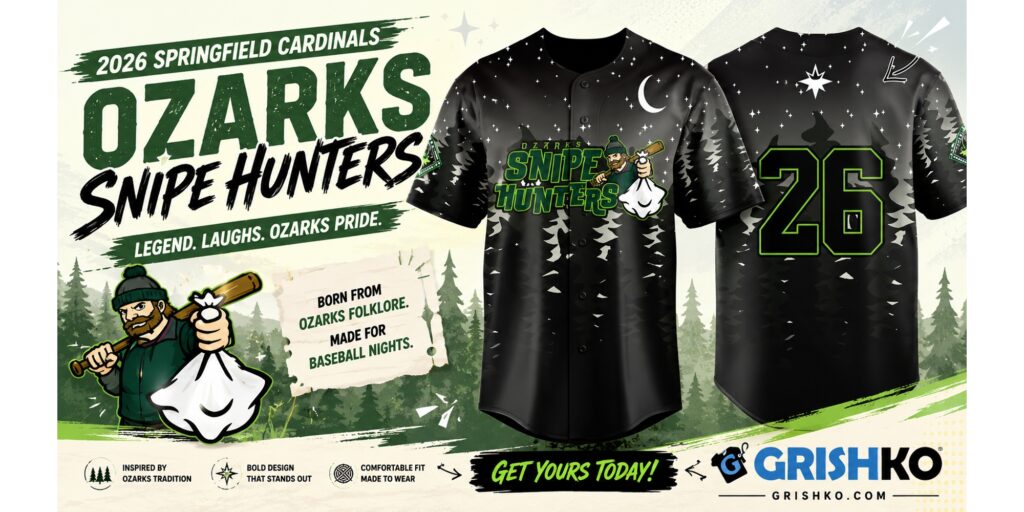 Where to Buy the 2026 Springfield Cardinals Ozarks Snipe Hunters Jersey