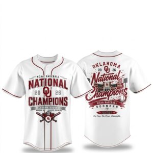 2026 Oklahoma Sooners Baseball National Champions Jersey 1