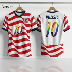 2026 USA Puliisic USMNT Pride Soccer Jersey 1