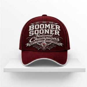 2026 Oklahoma Baseball Boomer Sooner 3 Time National Champions Hat 1