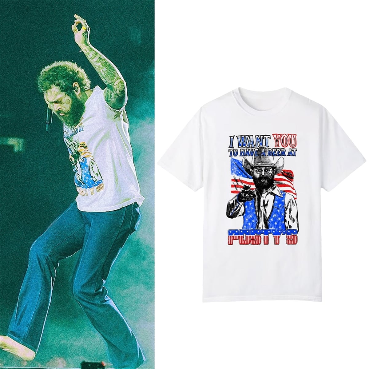 Post Malone I Want You Tpo Haave A Beer At Posty's Shirt Post Malone I Want You To Have A Beer At Posty's Shirt