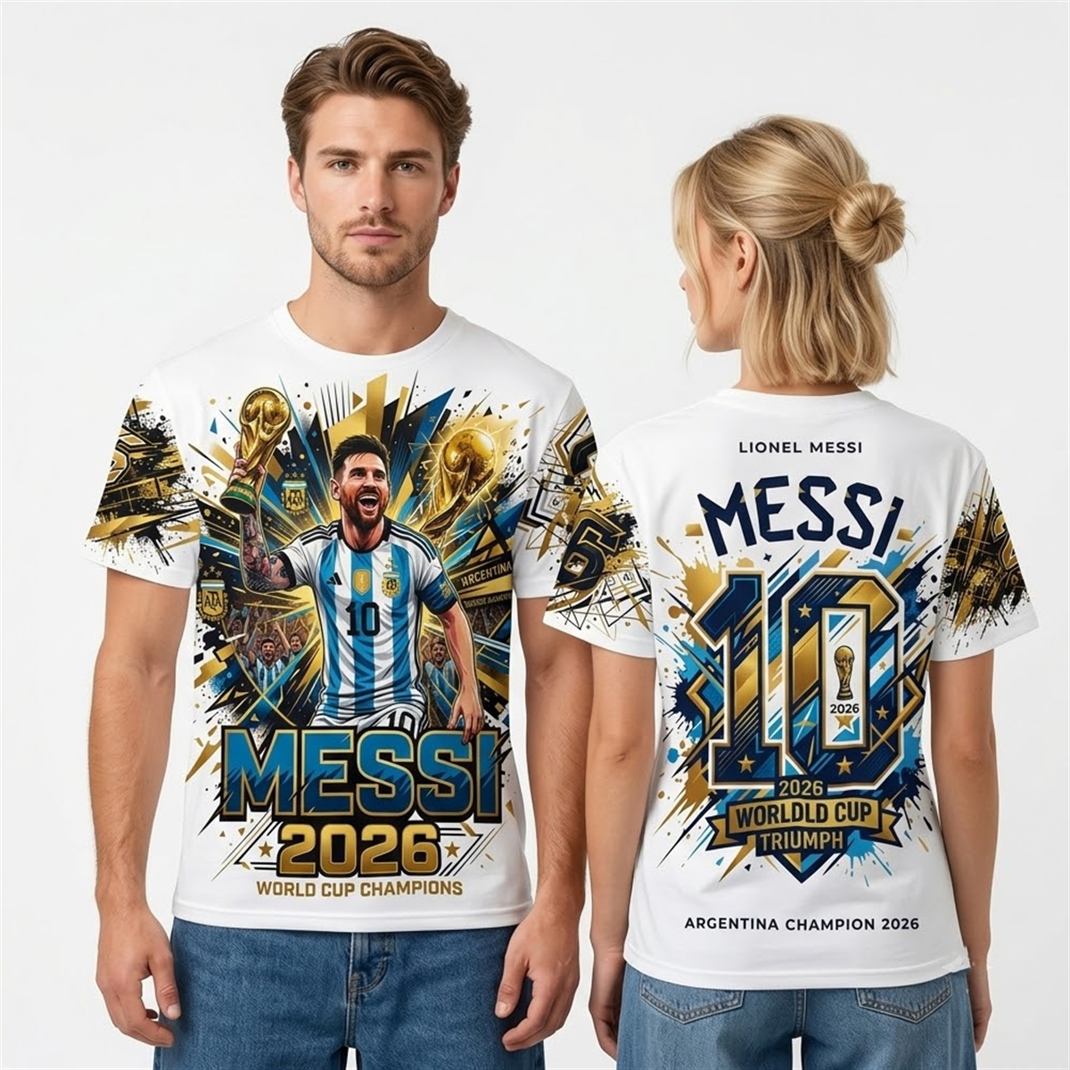 Argentina Messi 2026 World Cup Champions Shirt 2