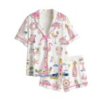 Coastal Preppy Summer Beach Coquette Girly Vacation Pajama Set