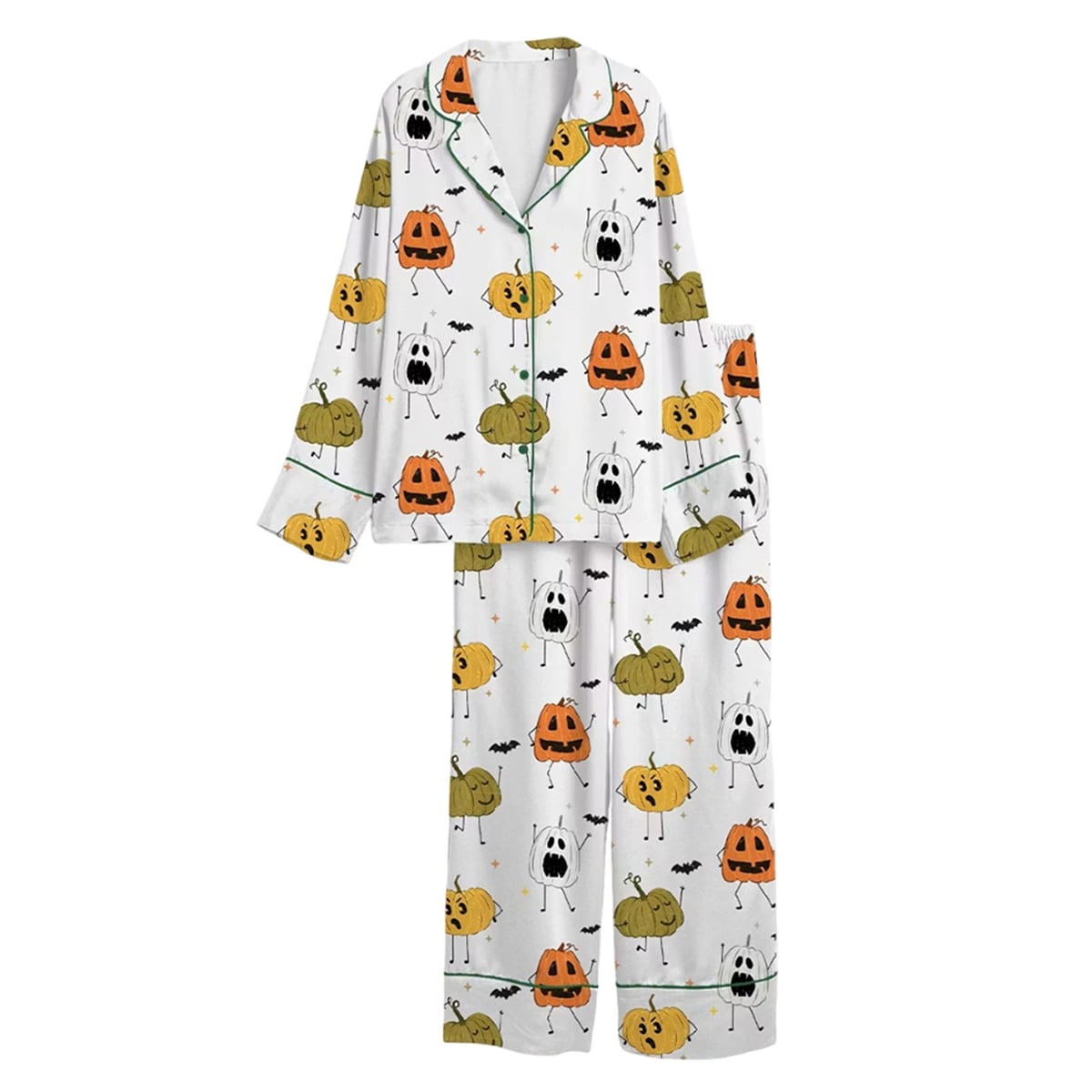 Cute Halloween Pumpkin Smiling Characters Pajama Set 2 Cute Halloween Pumpkin Smiling Characters Pajama Set 2