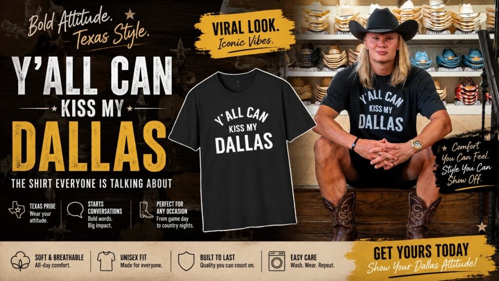 Erling Haaland Y'all Can Kiss My Dallas Shirt: The Viral Western-Inspired Graphic Tee Everyone's Talking About 3 Erling Haaland Y’all Can Kiss My Dallas Shirt The Viral Western Inspired Graphic Tee Everyone's Talking About