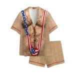 Hairy Body Swimsuit USA Flag Pajama Set