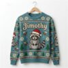 Jimothy Raccoon Santa Hat Funny Ugly Christmas Sweater 1