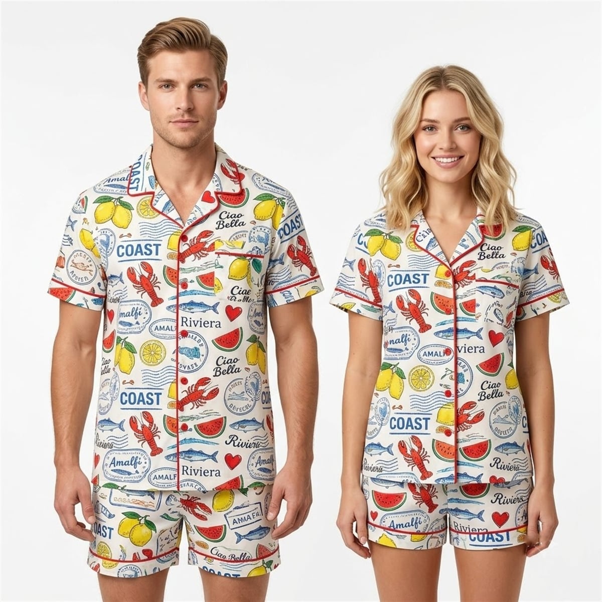 Mediterranean Coastal Italian Summer Pajama Set 2 Mediterranean Coastal Italian Summer Pajama Set 2