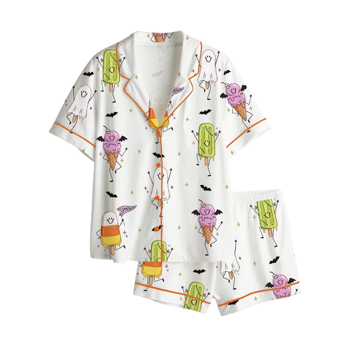 Summerween Funny Halloween Characters Spooky Season Pajama Set 1 Summerween Funny Halloween Characters Spooky Season Pajama Set 1